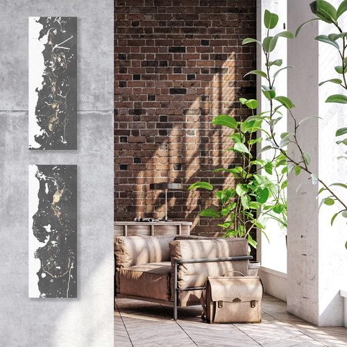 ワイドキャンバスパネル 横長【Japandi Dynamic02】北欧＋和 ニッチ