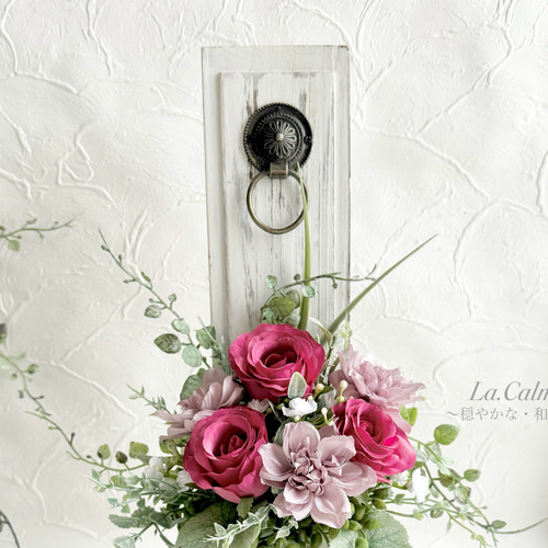 インテリアフラワー モーブローズ&アンティークモーブダリアのアーティ