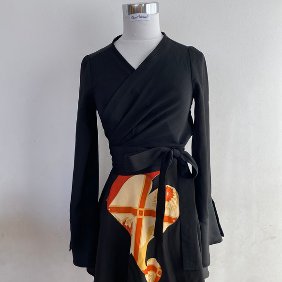 着物リメイク　フレア袖カシュクールブラウス Vivat Veritas 日本風 イベント