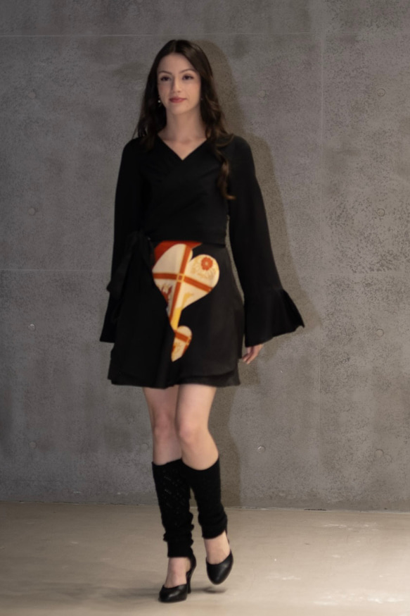 着物リメイク　フレア袖カシュクールブラウス Vivat Veritas 日本風 イベント