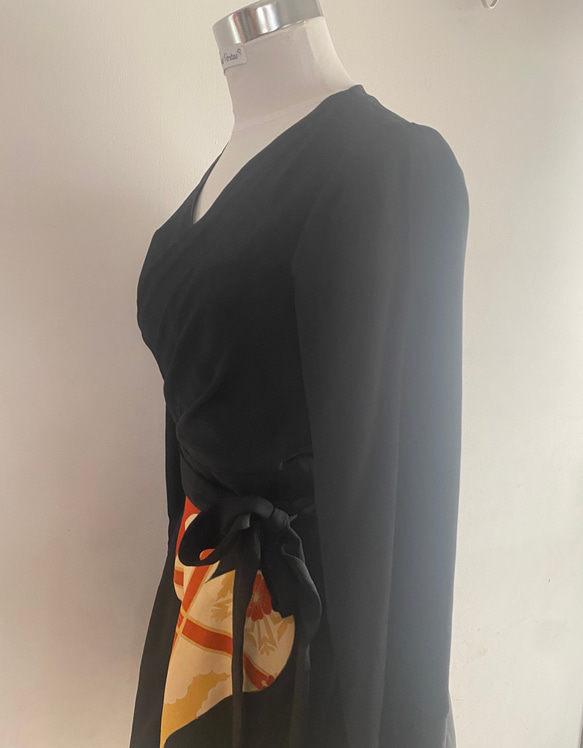 着物リメイク　フレア袖カシュクールブラウス Vivat Veritas 日本風 イベント