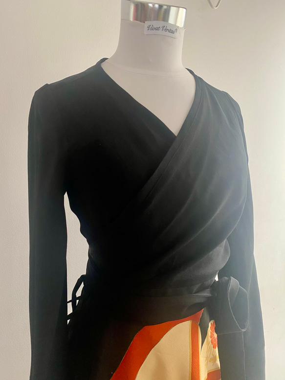 着物リメイク　フレア袖カシュクールブラウス Vivat Veritas 日本風 イベント