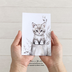 老鼠貓小雞水彩插畫藝術 3 明信片明信片套裝 第10張的照片