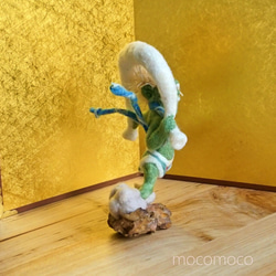 [訂製作品]水俁棉氈雕塑Petit「Fujin和Raijin三維繪畫」☆Akakoro☆Minamata Haguregumo 第6張的照片