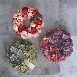 キャラコ様オーダー mini wreath 薔薇 15cm ★ antique rose 3枚目の画像