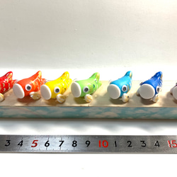 ☆七色の鯉のぼり(受注生産)　樹脂粘土　置物　五月の節句 2枚目の画像