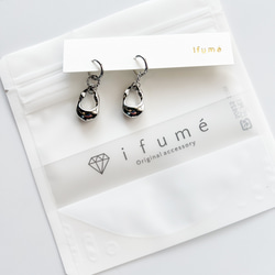 【ifumé】ゴロンとしたドロップのフープピアス＆イヤリング サージカルステンレス 金属アレルギー対応 SILVER 10枚目の画像