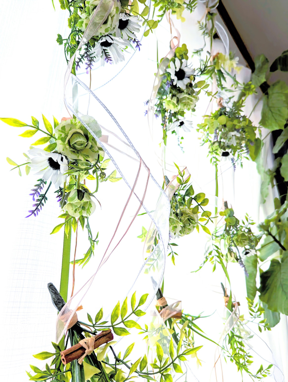 ユーカリ香るグリーンリース パンパスグラス グレビレア ユーカリ香る