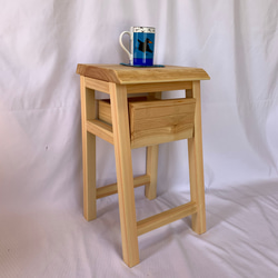 栗の木無垢一枚板と自作丸棒を使ったオープンラック、シェルフ