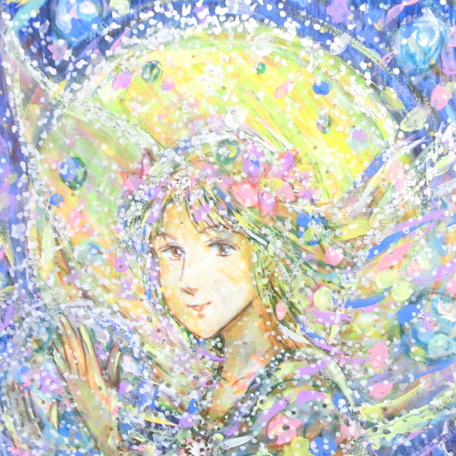 お花の妖精 ガーベラ】イラスト グラスアート 水彩画 原画