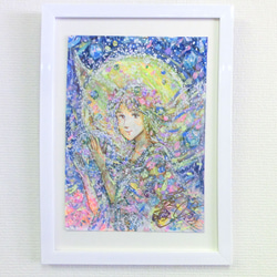 原画「花の妖精」イラストボード 横21×縦30㎝ パワーアート 1枚目の画像