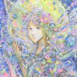 原画「花の妖精」イラストボード 横21×縦30㎝ パワーアート 2枚目の画像