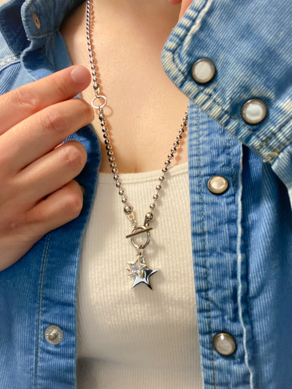 人気No.1ネックレス✨Star ball chainネックレス(long) 1枚目の画像