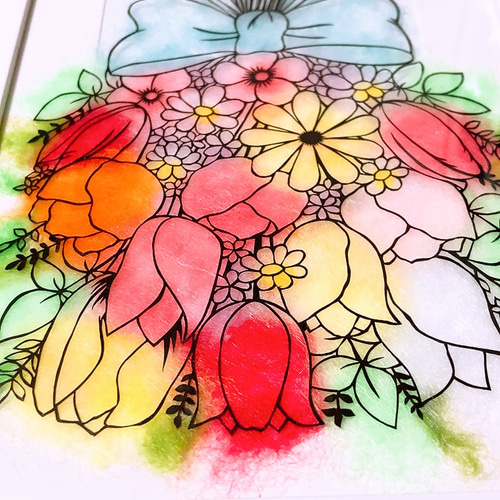 切り絵】ブーケ(チューリップ) 切り絵 ふわコロ《紗紀》 通販