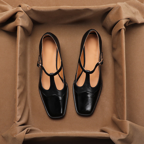 パンプス アンクルストラップ 台形ヒール 大きいサイズ 小さいサイズ t