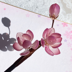 【新色】硝子紫木蓮の一本かんざし　 4枚目の画像
