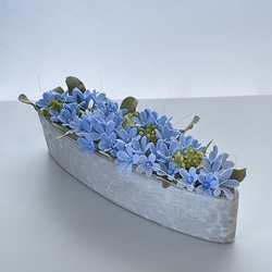 ハロウィンアレンジ クレイフラワーのホワイトパンプキン アート