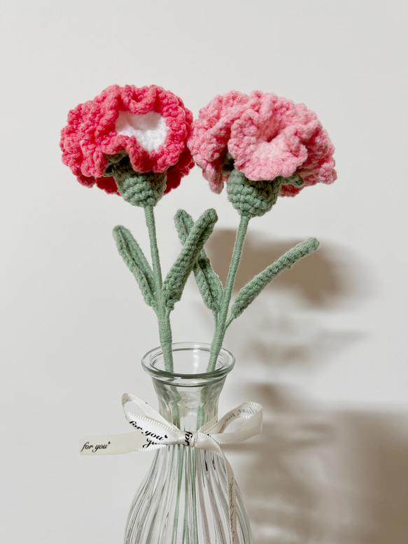 針織花系列-【母親節限定商品】康乃馨 carnation 第4張的照片