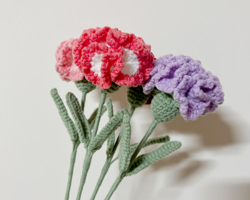 Forever カーネーション ニット フラワー 手編み 造花 Forever カーネーション ニットフラワー 手編み 造花