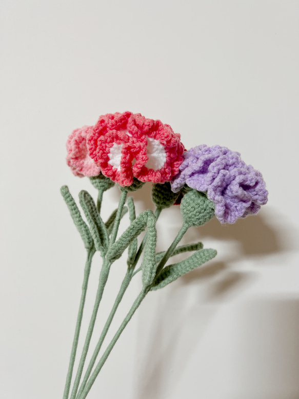 Forever カーネーション ニットフラワー 手編み 造花 お花 Forever カーネーション ニットフラワー 手編み 造花