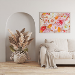 カラフル 春の息吹 鮮やかなバラと芍薬 インテリアポスター 海外アート/ 5372 4枚目の画像