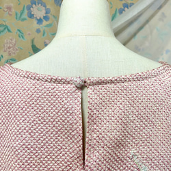 着物リメイク　総絞り　ピンク＆ペールブルー　ケープスリーブドレス　ハンドメイド 12枚目の画像