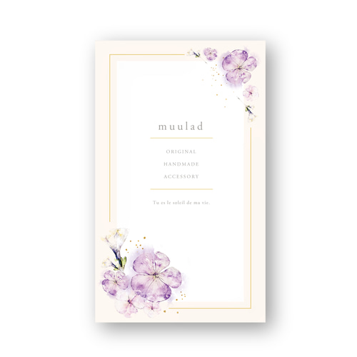 新作】フラワーデザイン ♡ アクセサリー台紙 名刺 ショップカード