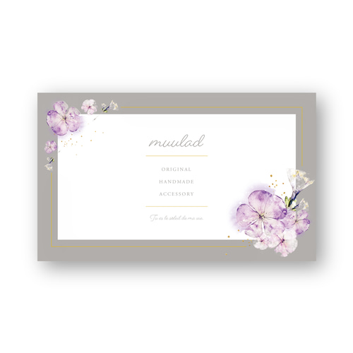 新作】フラワーデザイン ♡ アクセサリー台紙 名刺 ショップカード