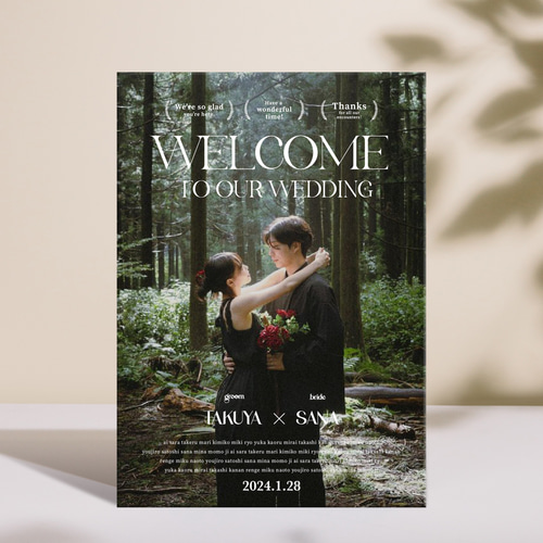 ゲストがワクワクする映画ポスター風ウェルカムボード ｜選べるパネル