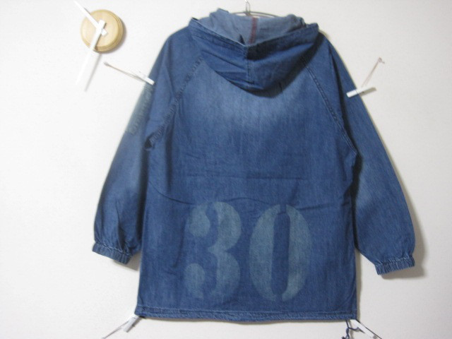 １点　アノラック ナンバー【30】デニム　ガーデニング／キャンプ／アウトドア／カバーオール／サバゲー