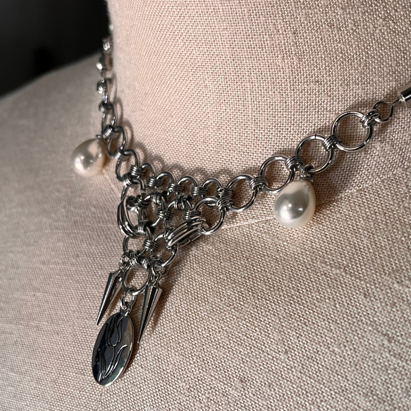Fishing necklace (Perl&Tulip) 1枚目の画像