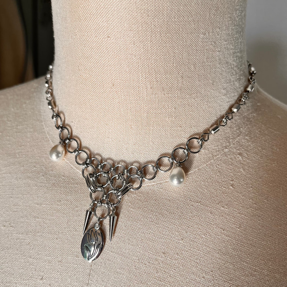 Fishing necklace (Perl&Tulip) 3枚目の画像
