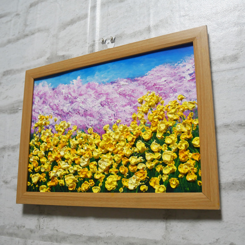 油絵 油彩 油彩画 絵 絵画 【富士山と菜の花】 | HIROSHI1990
