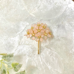 春爛漫　桜のポニーフック　ディップアート　アメリカンフラワー　ワイヤーフラワー 1枚目の画像
