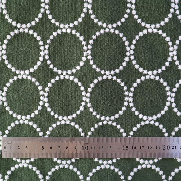 刺繍生地 サークル柄 コットンリネン タンバリン柄 約70×50㎝ 17枚目の画像
