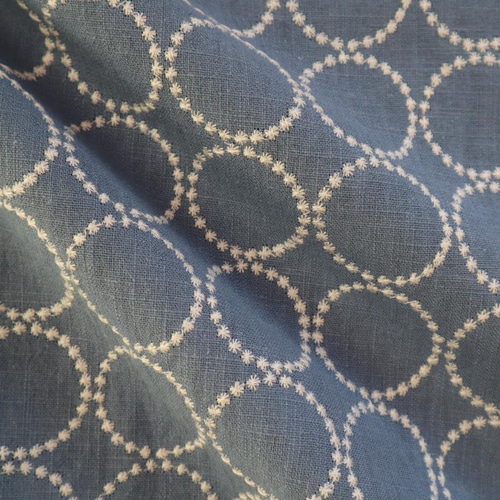 刺繍生地 サークル柄 コットンリネン タンバリン柄 約140×50㎝ 生地