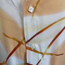 着物リメイク1点もの】金継ぎのような柄　羽織ロングカーディガン【ヴィンテージ着物】オレンジ系 8枚目の画像