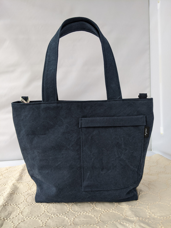 ミナペルホネン・メッツァネイビーBag【metsa/navy】2wayトートバッグ 【受注製作】 7枚目の画像