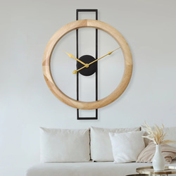 アナログ 時計 クロック Clock 掛け時計 壁時計 壁掛け フック 丸型 木製 ウッド ナチュラル ch-859 2枚目の画像