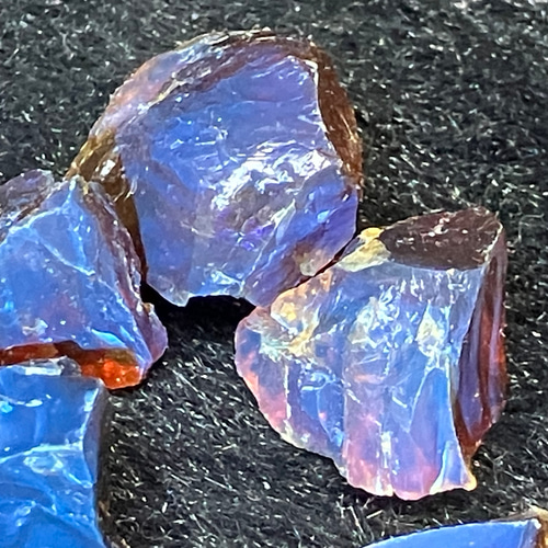 ミャンマー産ブルーアンバー 原石9個セット その他インテリア