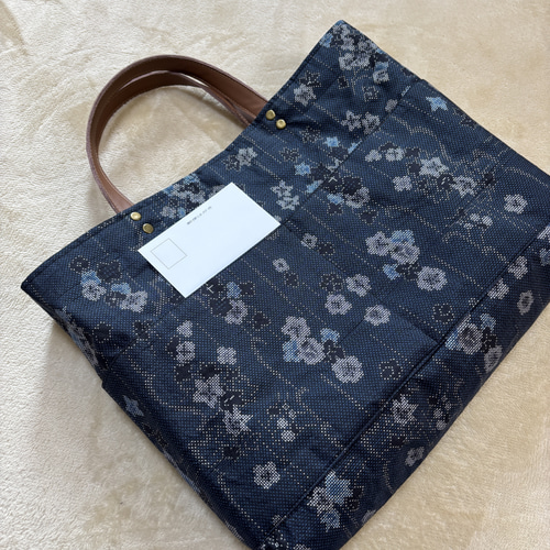 ハンドメイド】 大島紬 着物リメイク　ハンド バッグ3点セット#401 トートバッグ ハンドメイド 大島紬 着物リメイク Kimono handmade