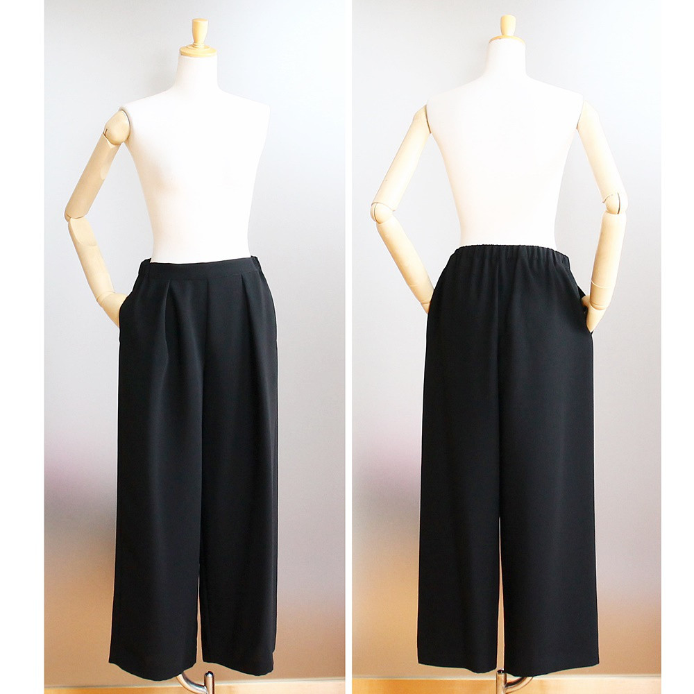 c_o_c_o_r_o フォーマルワイドパンツ　インタック（後ゴム入り）ブラックフォーマル