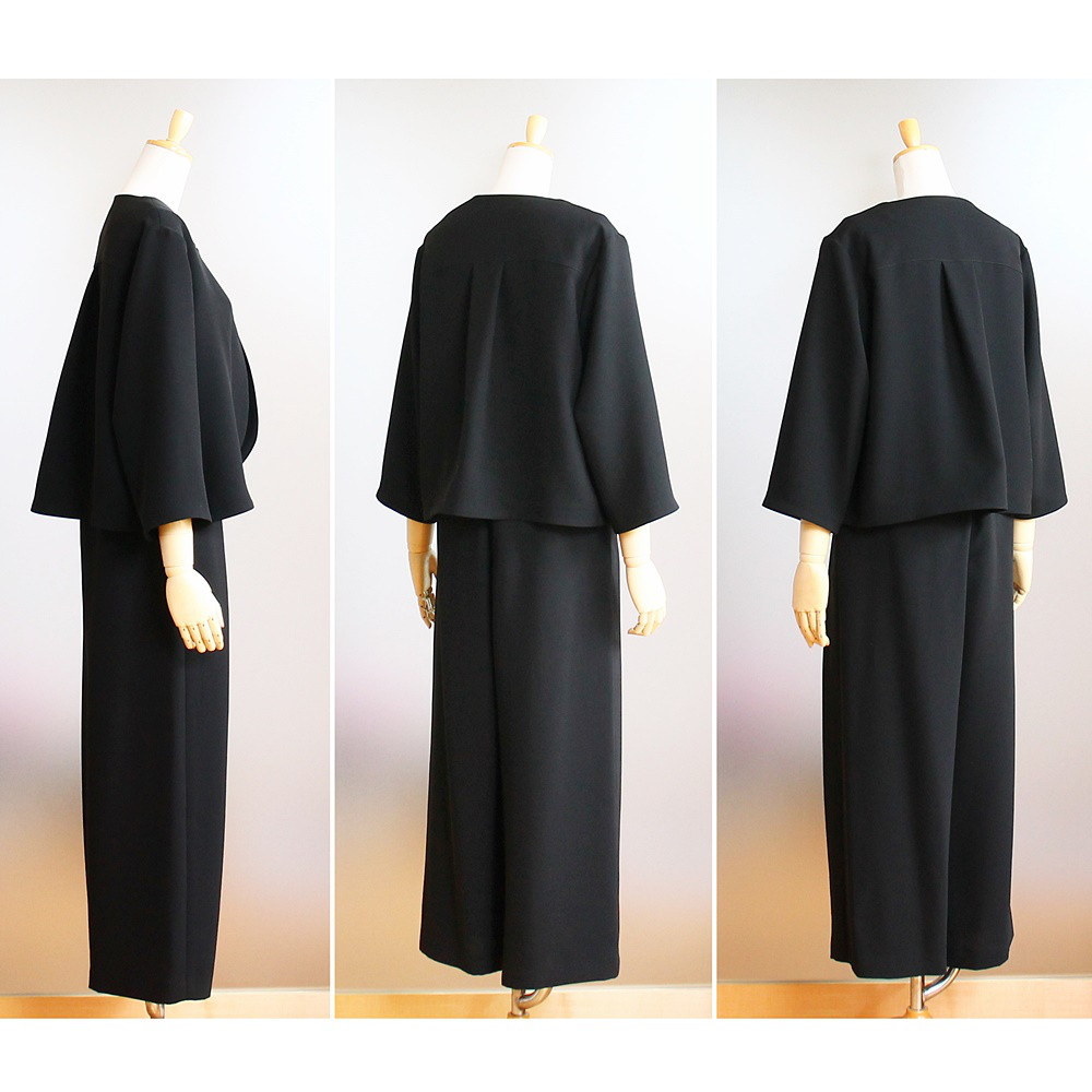 c_o_c_o_r_o フォーマルワイドパンツ　インタック（後ゴム入り）ブラックフォーマル