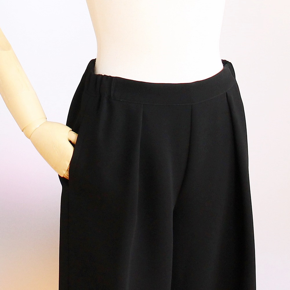 c_o_c_o_r_o フォーマルワイドパンツ　インタック（後ゴム入り）ブラックフォーマル