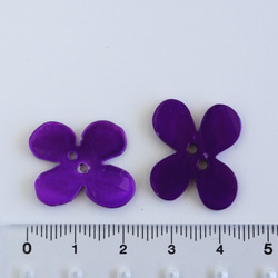 （1個）22mm 花型 貝ボタン パープル　ドイツ製 5枚目の画像