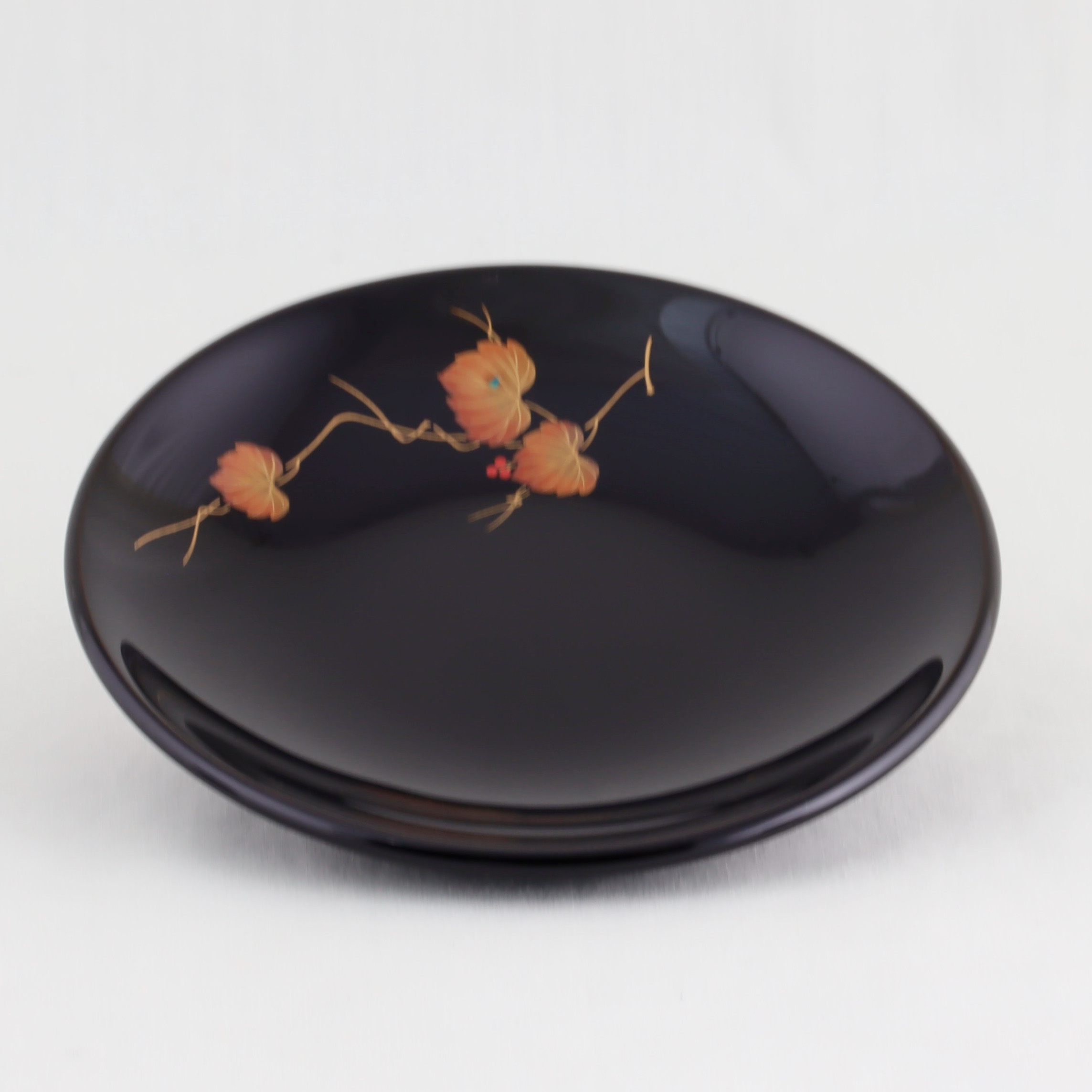 伝統工芸　輪島塗　ペア珈琲カップ　蔦蒔絵【1103-1】