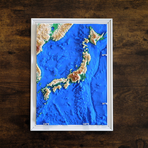 立体日本地図ーB5サイズ 白枠 その他インテリア雑貨 sgeez 通販