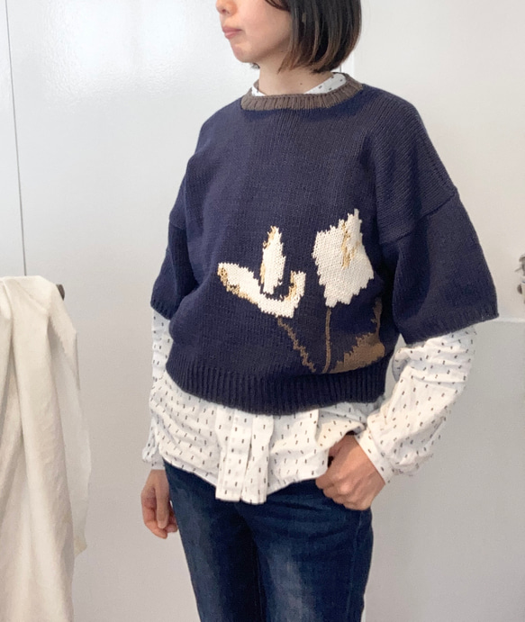 手編み機による　Mimosa Sophie Sweater 10枚目の画像