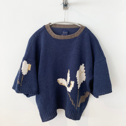 手編み機による　Mimosa Sophie Sweater 1枚目の画像