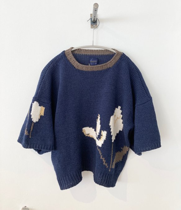 手編み機による　Mimosa Sophie Sweater 1枚目の画像